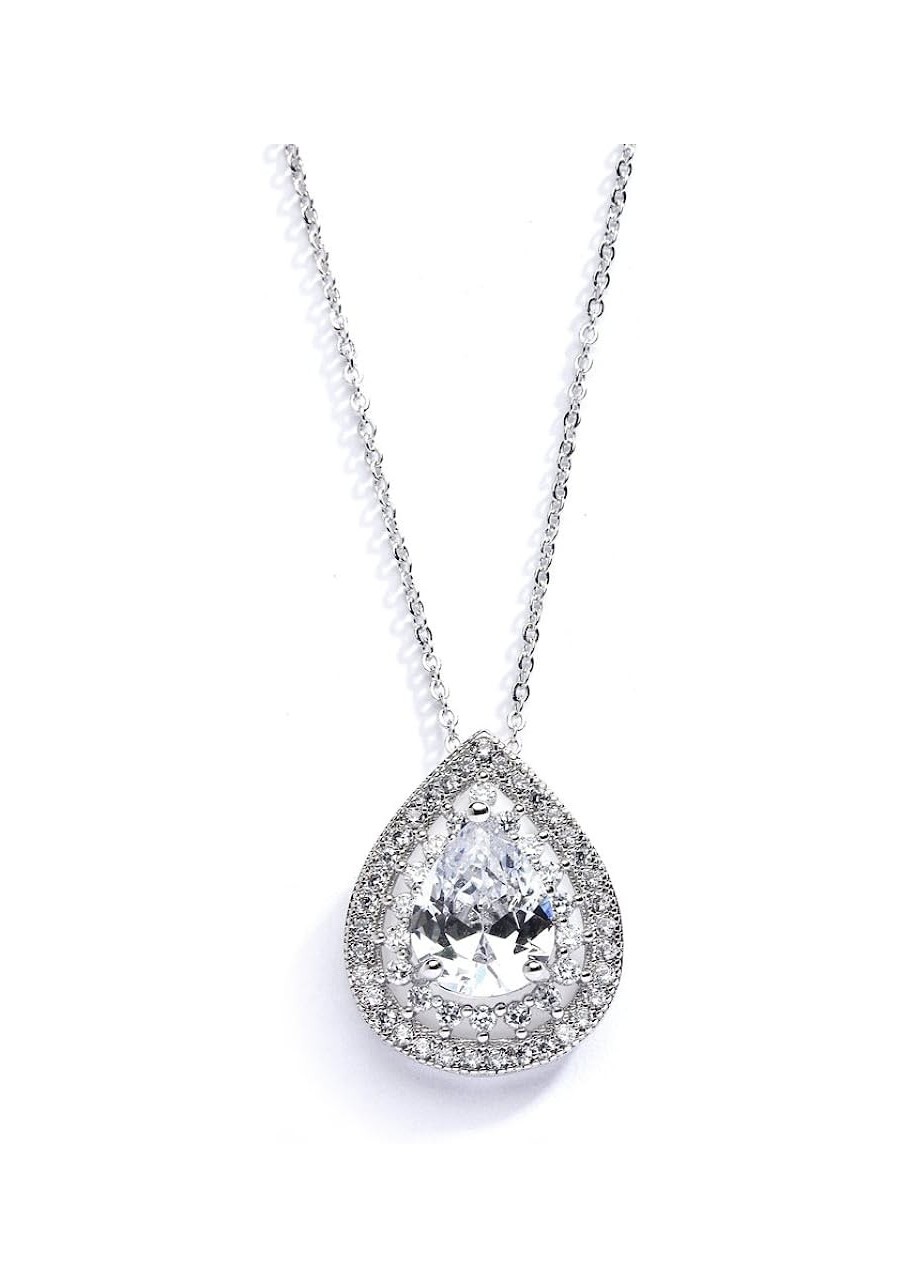 Pear-Shaped Solitaire Necklace Pendant for Brides - Vintage Wedding Bridal Jewelry $21.47 Pendant Necklaces