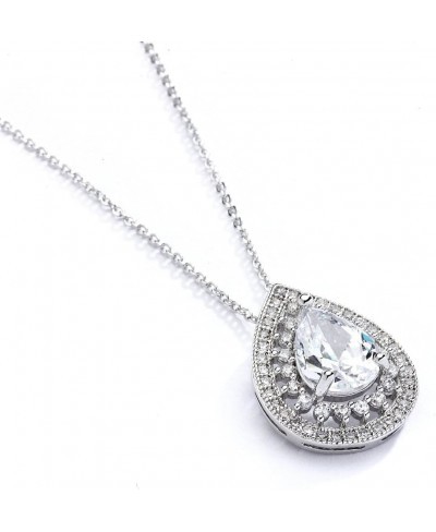 Pear-Shaped Solitaire Necklace Pendant for Brides - Vintage Wedding Bridal Jewelry $21.47 Pendant Necklaces