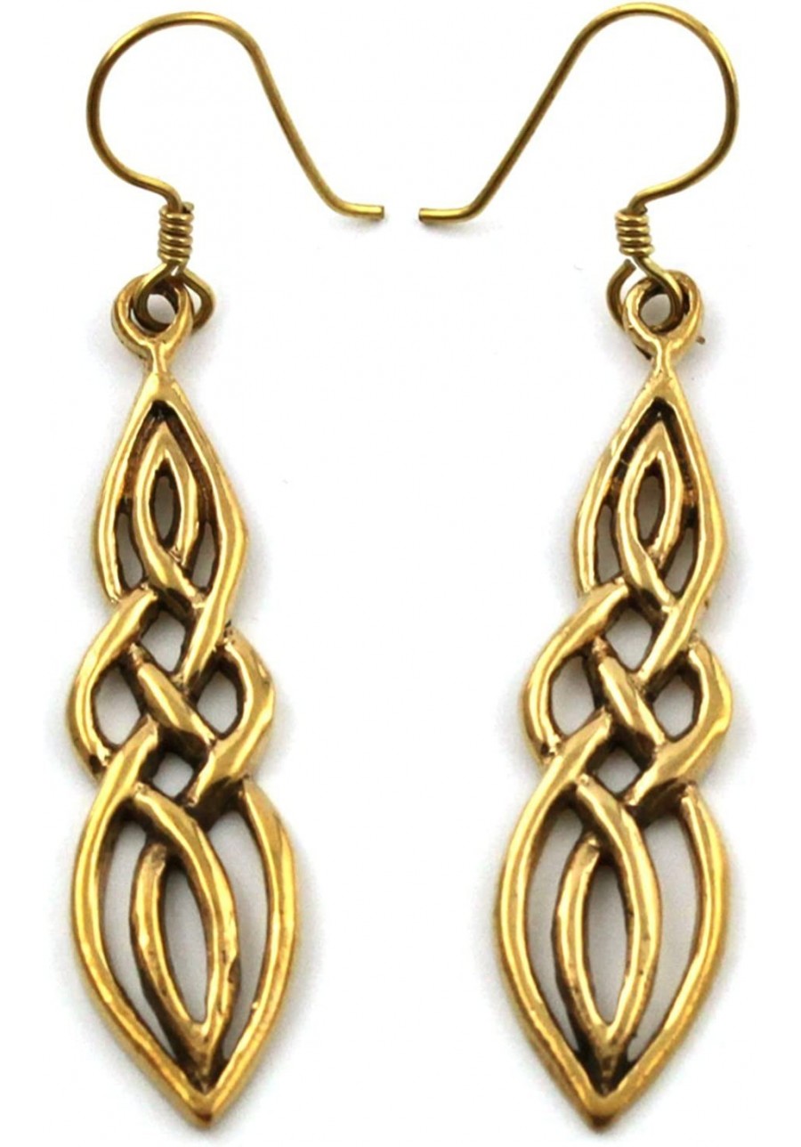 Bronze Filigree Celtic Knot Spiral Twisted Drop Dangle Earrings Fish Hook Vintage Thailand Jewelry $11.31 Drop & Dangle