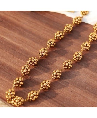 18k Gold Plated Indian Wedding Bollywood Beads Mala Ball Chain Necklace Jewellery Set for Women (MC083) $18.21 Jewelry Sets