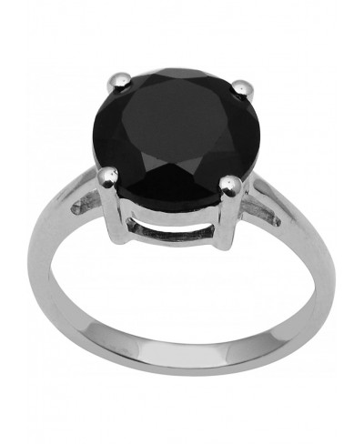 Single Stone Black Spinel 925 Sterling Silver Ring Solitaire And Stacking Stackable (9.5) $34.28 Stacking