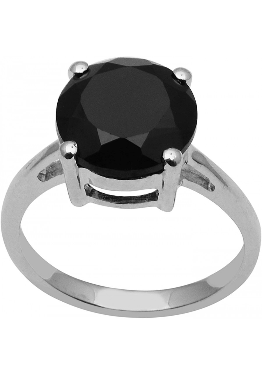 Single Stone Black Spinel 925 Sterling Silver Ring Solitaire And Stacking Stackable (9.5) $34.28 Stacking