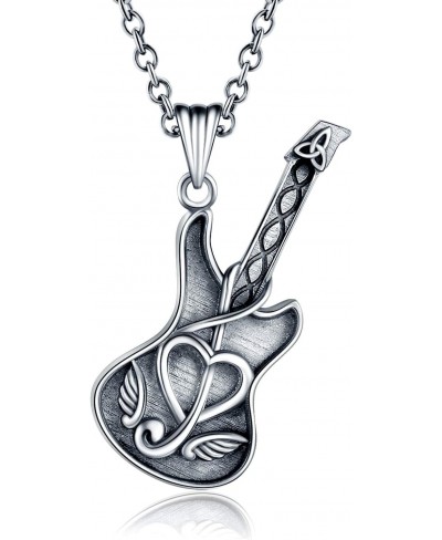 925 Sterling Silver Guitar Cremation Jewelry for Ash - Guitar Locket Urn Necklace Musical Memorial Pendant Bereavement Keepsa...