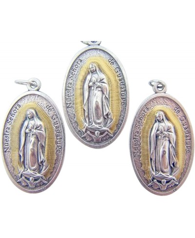 Lot of 3 Two Toned Our Lady of Guadalupe Christian Spanish Medal 1 1/2 Inch $15.25 Pendants & Coins