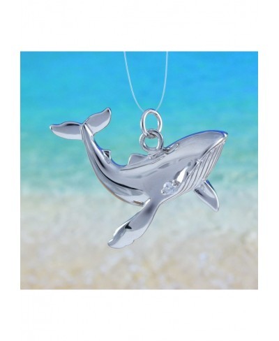 Sterling Silver Hawaiian Humpback Whale Pendant Necklace With 18” Silver Chain A6012 $38.64 Pendant Necklaces