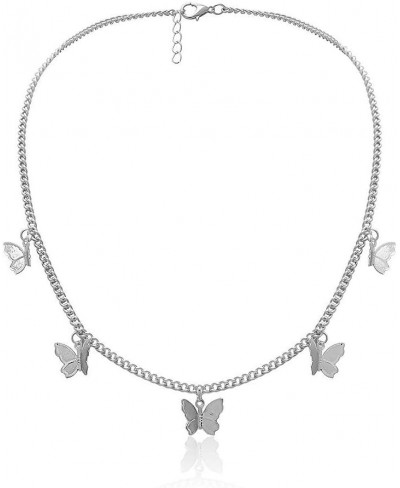 Fashion 5-Butterfly Pattern Adjustable Pendant Chain Necklaces Jewelry Silver $6.90 Chains