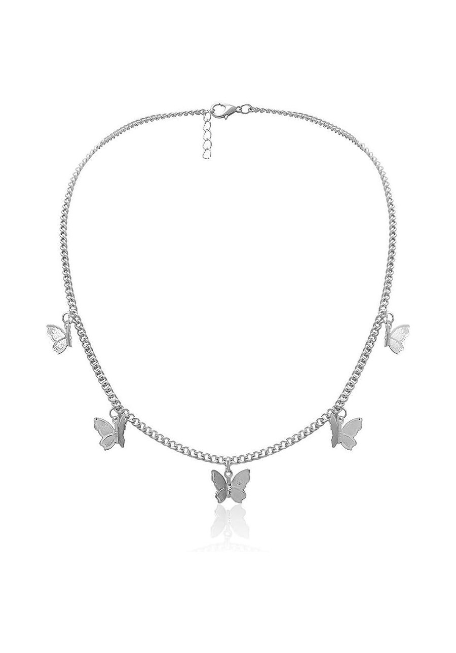 Fashion 5-Butterfly Pattern Adjustable Pendant Chain Necklaces Jewelry Silver $6.90 Chains