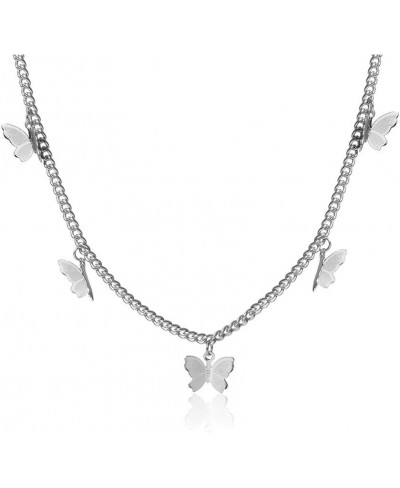 Fashion 5-Butterfly Pattern Adjustable Pendant Chain Necklaces Jewelry Silver $6.90 Chains