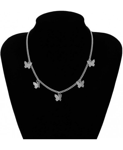 Fashion 5-Butterfly Pattern Adjustable Pendant Chain Necklaces Jewelry Silver $6.90 Chains