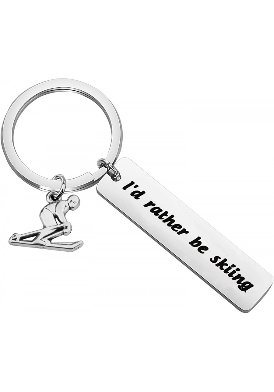 I'd Rather be Skiing Keychain Funny skiing Gifts for Skier Ski Lovers Ski Coach Gift $15.96 Pendants & Coins