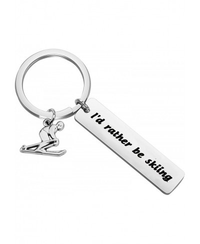 I'd Rather be Skiing Keychain Funny skiing Gifts for Skier Ski Lovers Ski Coach Gift $15.96 Pendants & Coins