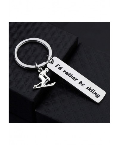 I'd Rather be Skiing Keychain Funny skiing Gifts for Skier Ski Lovers Ski Coach Gift $15.96 Pendants & Coins