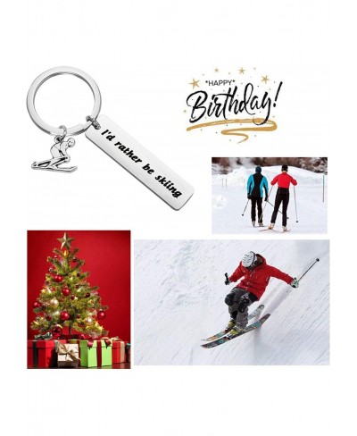 I'd Rather be Skiing Keychain Funny skiing Gifts for Skier Ski Lovers Ski Coach Gift $15.96 Pendants & Coins