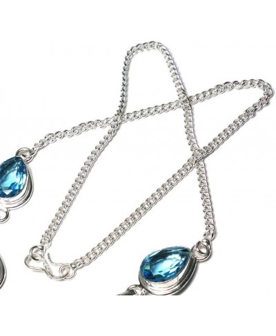 Faceted Blue Topaz Quartz Lavish Gemstone Handmade Jewelry Necklace 16-18 $25.45 Strands