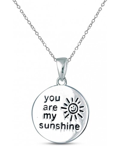 Sterling Silver Jewelry Inspiration Engraved Pendant Necklace with Cable Chain for Women Teen $26.68 Pendants & Coins