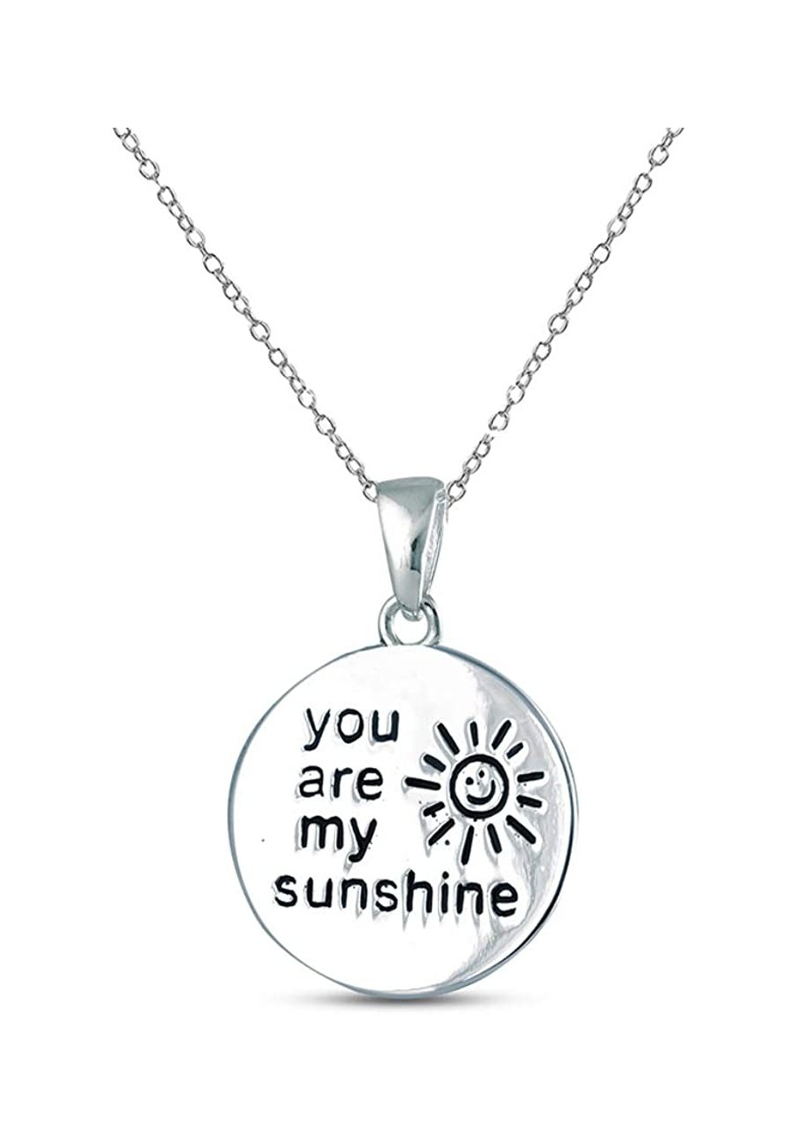 Sterling Silver Jewelry Inspiration Engraved Pendant Necklace with Cable Chain for Women Teen $26.68 Pendants & Coins