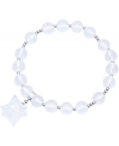 Merkaba Stone Bracelet for Women Men Healing Crystal Round Bead Stretch Wristband 7" Strand $16.62 Stretch