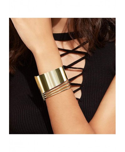 4 Pcs Cuff Bangle Bracelet for Women Open Wide Wire Bracelets Gold Wrist Cuff Wrap Bracelet $13.50 Cuff