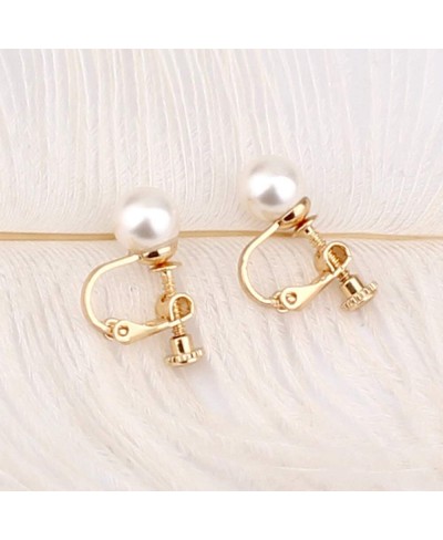 Briadl Wedding Clip Earrings No Pierced Silver/Gold Plated Charm Jewelry Pearl earrings $12.82 Clip-Ons