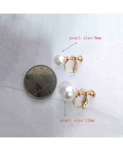 Briadl Wedding Clip Earrings No Pierced Silver/Gold Plated Charm Jewelry Pearl earrings $12.82 Clip-Ons