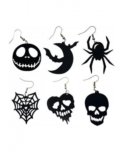 Halloween Creative Novelty Earrings Home Mini Gadgets Drop Earrings Gold Silver Skeleton Dangle Earrings Metal Horror Skull D...