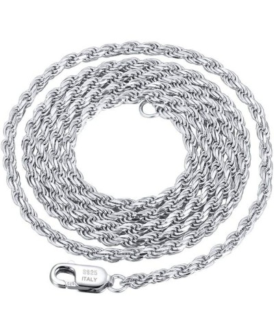 925 Sterling Silver 1.5MM Twisted Rope Diamond-Cut Link Chain Necklace with Rhodium Plating. Necklace Made in Italy (16 18 20...