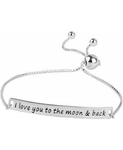 Personalized Customized Sterling Silver Engraved Initial Name Message Bolo Bracelet for Women Teen $32.58 Link