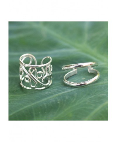 .925 Sterling Silver Handmade Non Pierced Ear Cuff Earrings 'Sleek Filigree' (Pair) $17.06 Cuffs & Wraps