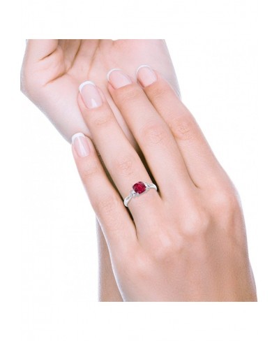 Wedding Ring Cushion Cut Simulated Purple Amethyst Round Cubic Zirconia 925 Sterling Silver $28.03 Wedding Bands