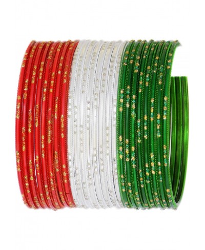 Indian Bangles Set for Womens & Girls Traditional Indian Jewelry Bangles Set Tricolor Indian Flag Bangles Set of 24 Bangles $...