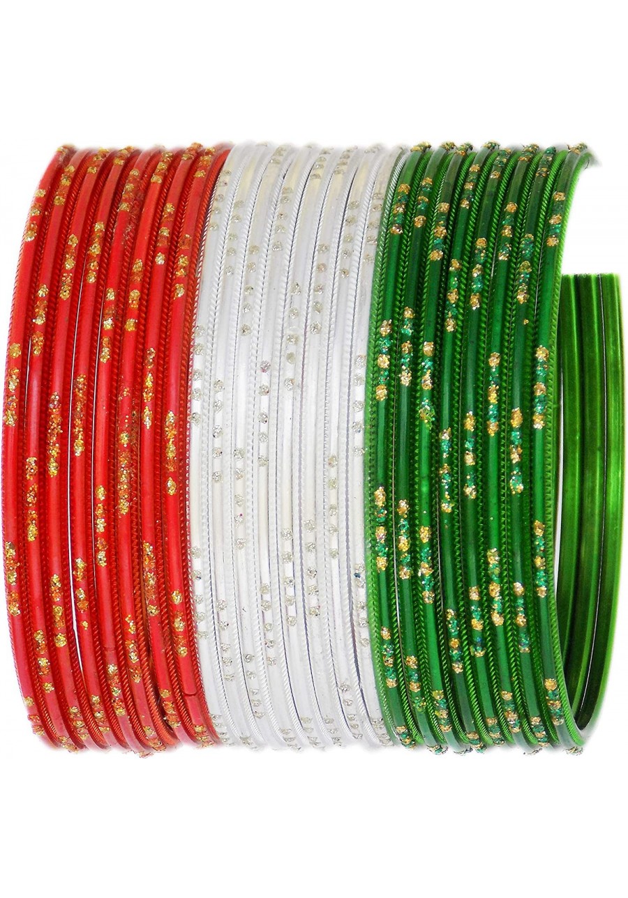 Indian Bangles Set for Womens & Girls Traditional Indian Jewelry Bangles Set Tricolor Indian Flag Bangles Set of 24 Bangles $...