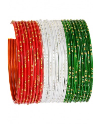 Indian Bangles Set for Womens & Girls Traditional Indian Jewelry Bangles Set Tricolor Indian Flag Bangles Set of 24 Bangles $...