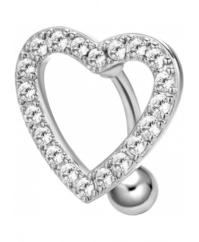 Heart Belly Button Rings CZ Crystal Belly Button Rings 14G Surgical Steel Piercing Jewelry $12.15 Piercing Jewelry