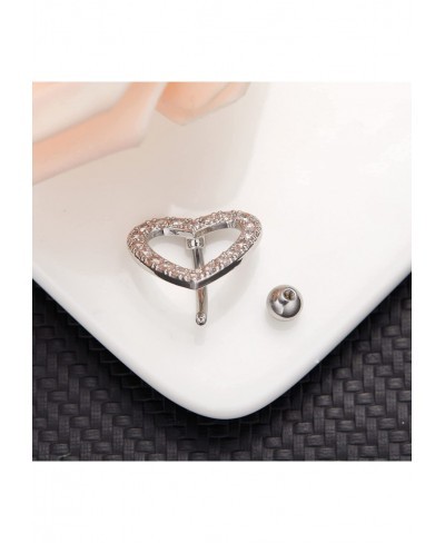 Heart Belly Button Rings CZ Crystal Belly Button Rings 14G Surgical Steel Piercing Jewelry $12.15 Piercing Jewelry