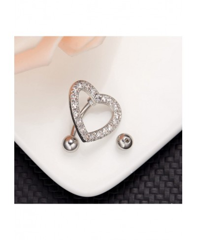 Heart Belly Button Rings CZ Crystal Belly Button Rings 14G Surgical Steel Piercing Jewelry $12.15 Piercing Jewelry