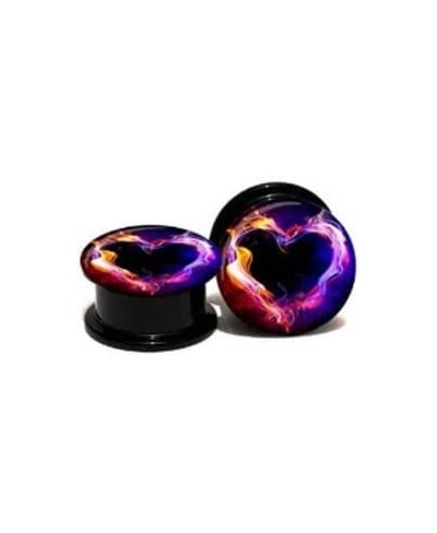 Smoke Heart Ear Gauges - Pair of Screw-On Acrylic Ear Plugs - 8 Size Options $10.93 Piercing Jewelry