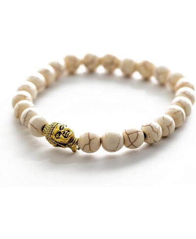 Antique White & Turquoise with Gold Charm Hamsa Buddha Bracelets $37.67 Strand