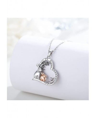 Mother's Day Gifts Bunny Necklace 925 Sterling Silver Rabbit Pendant with I Love You Forever Cute Animal Jewelry $29.85 Penda...