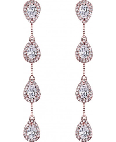 Women's Teardrop Chandelier Dangle Earrings Cubic Zirconia Wedding Bridal Long Drop Earrings $15.77 Drop & Dangle