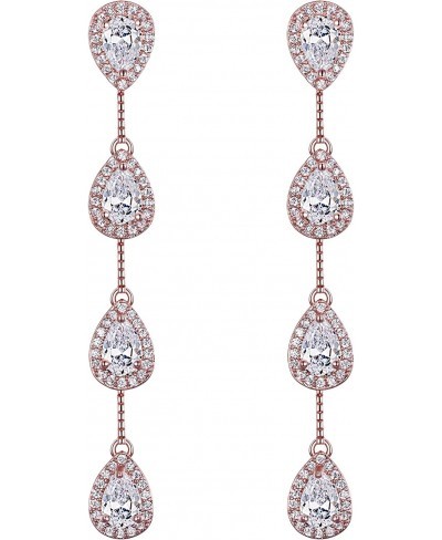 Women's Teardrop Chandelier Dangle Earrings Cubic Zirconia Wedding Bridal Long Drop Earrings $15.77 Drop & Dangle