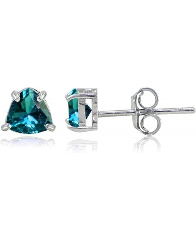 Sterling Silver Genuine London Blue Topaz Trillion-Cut Stud Earrings $24.86 Stud