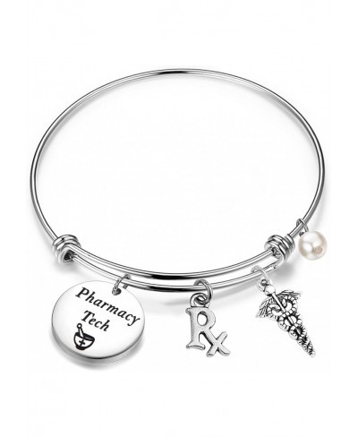 Pharmacy Tech Gift Pharmacy Technician Bracelet Expandable Wire Bangle RX Jewelry Gift for Pharmacist $11.11 Bangle