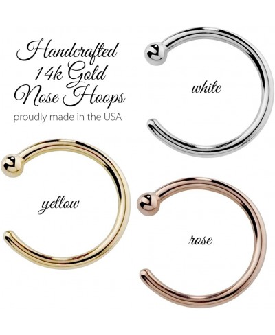 Solid 14K Gold Tiny Nose Ring Hoop - Yellow White Rose - 20 Gauge 1/4" Diameter $33.17 Piercing Jewelry