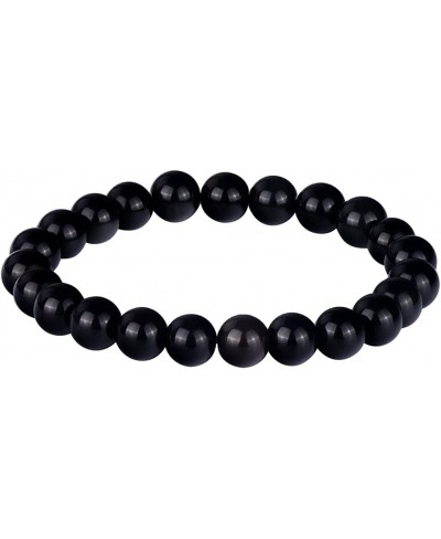 1Pcs Stretch Beads Bracelets Black Obsidian Stone Bracelets for Men Women 8mm $7.38 Stretch