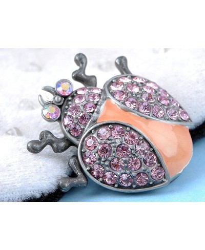 Fun Rose Pink Crystal Rhinestone Ladybug Insect Jewelry Pin Brooch $10.84 Brooches & Pins