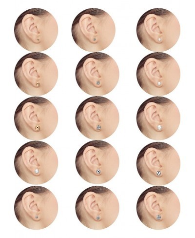 27 Pairs Multiple Stud Earrings Set Cute Vintage Earrings for Girls Women Men $10.37 Stud