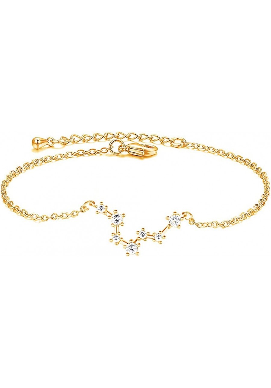 Zodiac Ankle Bracelets 18K Real Gold Plated Anklets or Bracelets Birthday Gifts for Women Beach Accessories for Vacation $14....