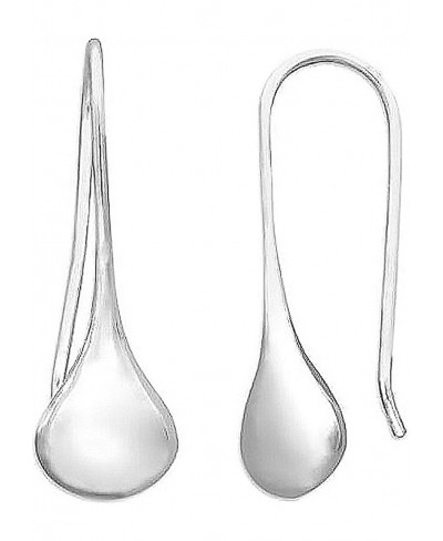 Sterling Silver Shiny Dangle Teardrop Tear Drop Earrings Hook Clasp $24.54 Drop & Dangle