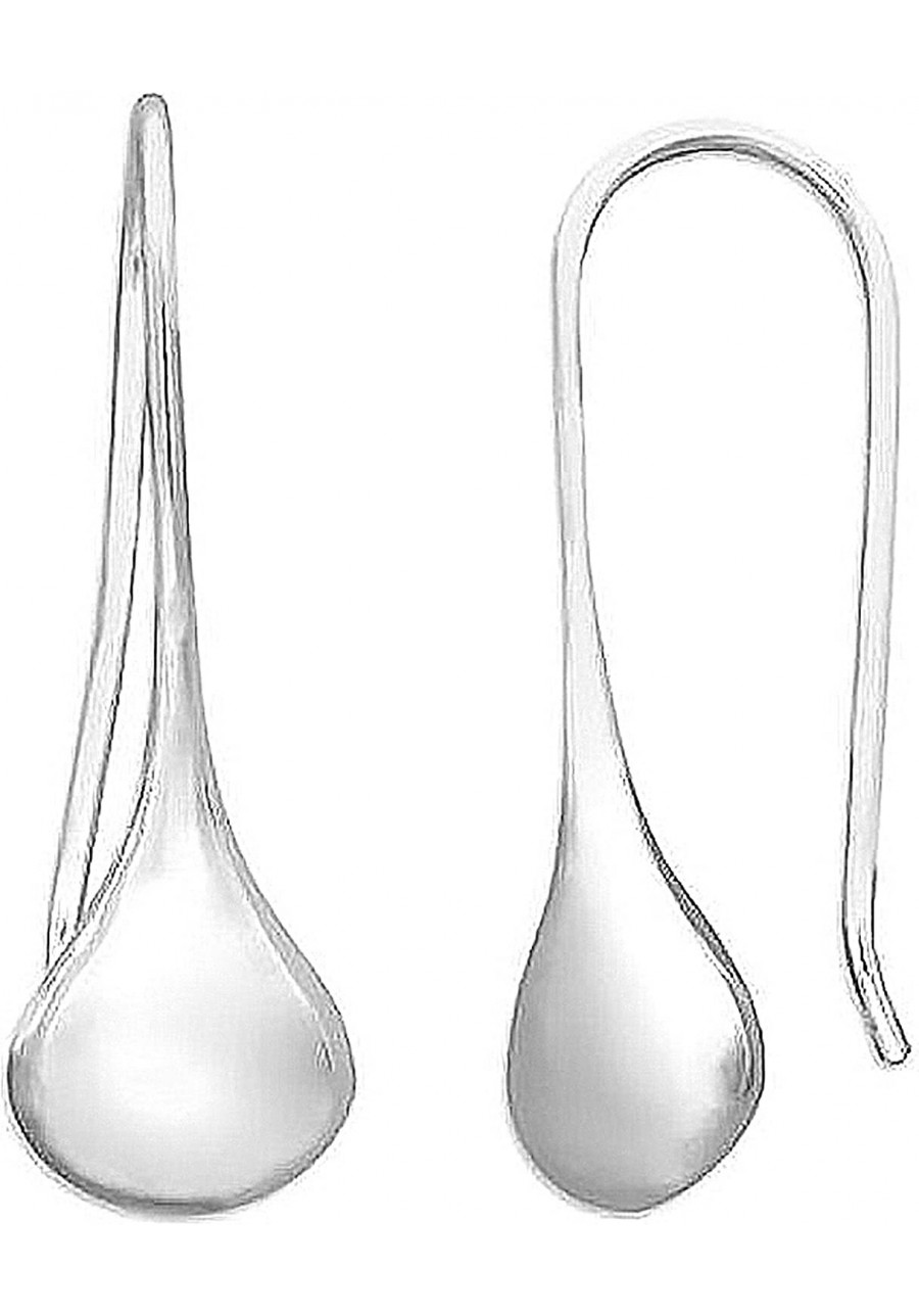 Sterling Silver Shiny Dangle Teardrop Tear Drop Earrings Hook Clasp $24.54 Drop & Dangle