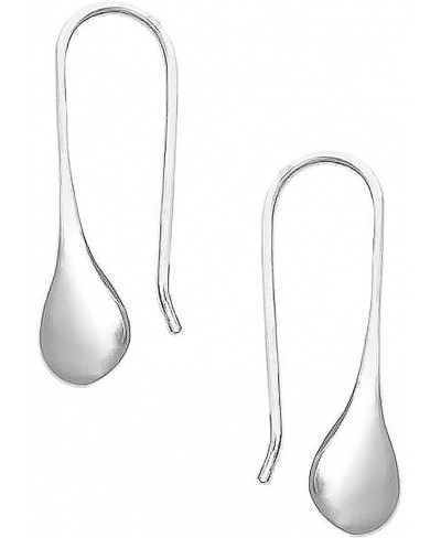 Sterling Silver Shiny Dangle Teardrop Tear Drop Earrings Hook Clasp $24.54 Drop & Dangle